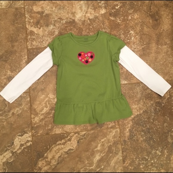 Gymboree girls size 7 long sleeve button heart top - Picture 3 of 3